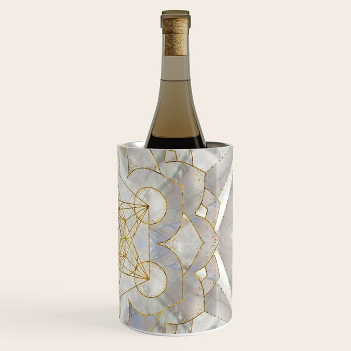 Metatron's Cube in lotus Sacred Geometry  Wine Chiller Gallery Image 3