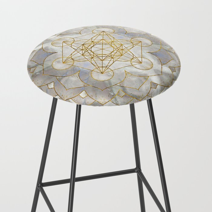Metatron's Cube in lotus Sacred Geometry  Stool Gallery Image 2