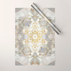 Metatron's Cube in lotus Sacred Geometry  Wrapping Paper Gallery Image 1