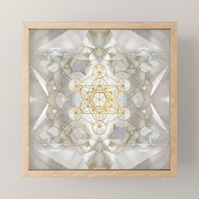 Metatron's Cube in lotus Sacred Geometry  Mini Art Print Gallery Image 1