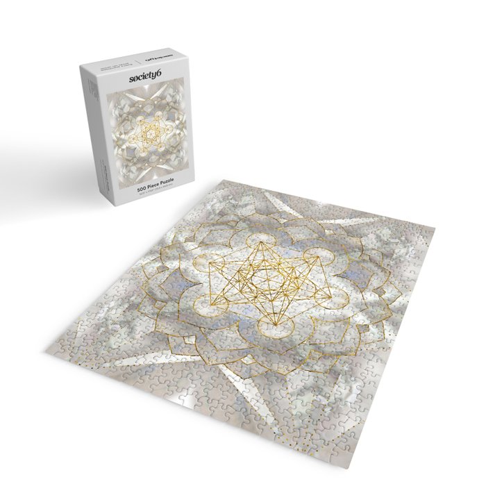 Metatron's Cube in lotus Sacred Geometry  Jigsaw Puzzle Gallery Image 2