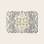Metatron's Cube in lotus Sacred Geometry  Bath Mat Gallery Image 1