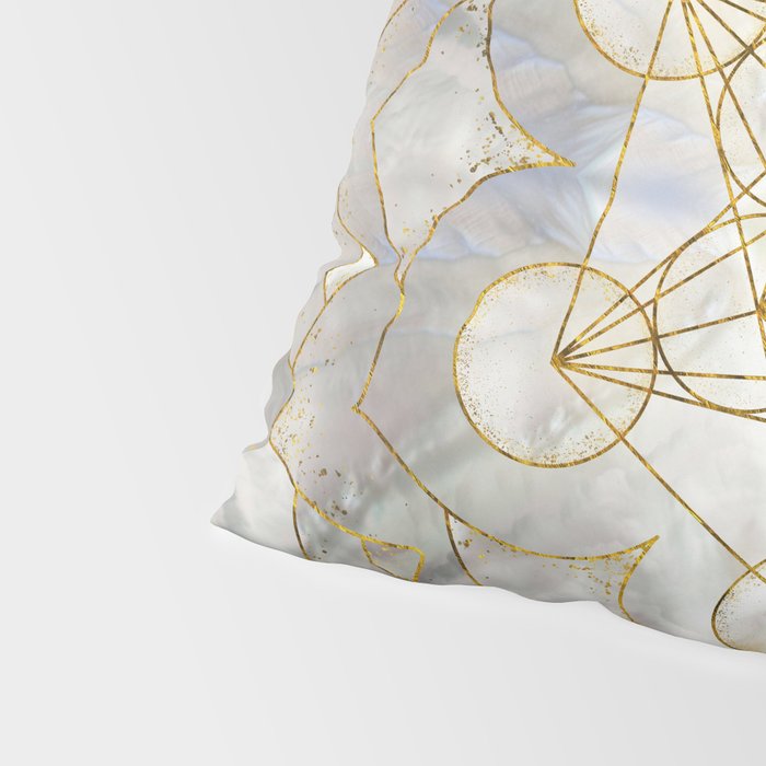 Metatron's Cube in lotus Sacred Geometry  Pillow Sham Gallery Image 4