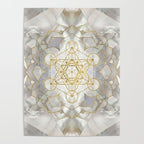 Metatron's Cube in lotus Sacred Geometry  Poster Gallery Image 4