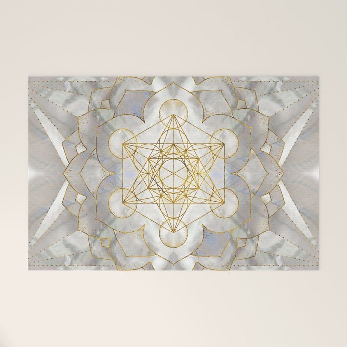 Metatron's Cube in lotus Sacred Geometry  Welcome Mat Gallery Image 1