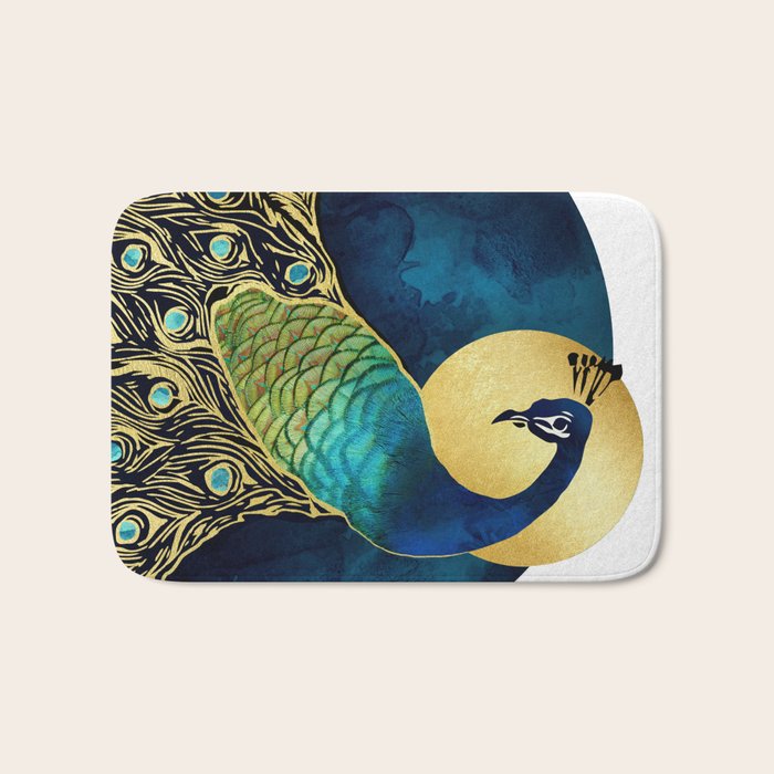 Golden Peacock Bath Mat Gallery Image 1
