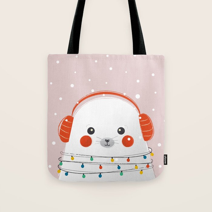 Christmas Animals - Cute Seal Tote Bag Gallery Image 1