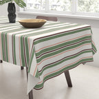 Daybed Stripe Ivory Green Multi Tablecloth Gallery Image 3