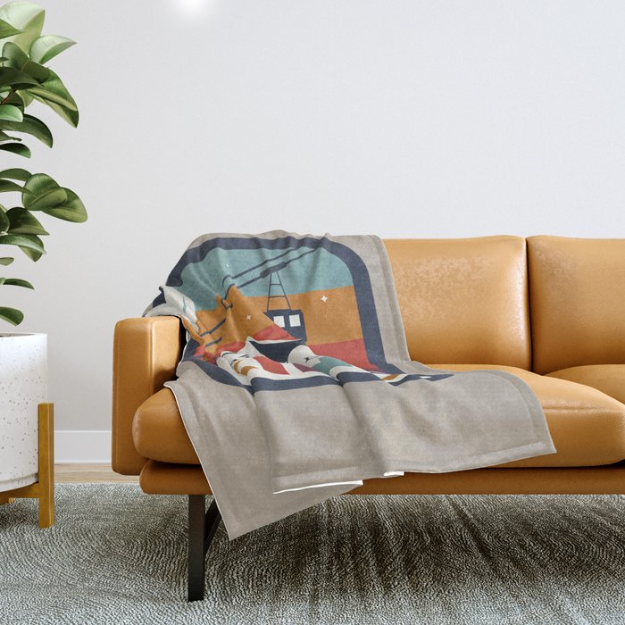 Spend The Day Skiing-Ski Badge Throw Blanket Gallery Image 1