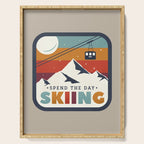 Spend The Day Skiing-Ski Badge Serving Tray Gallery Image 1