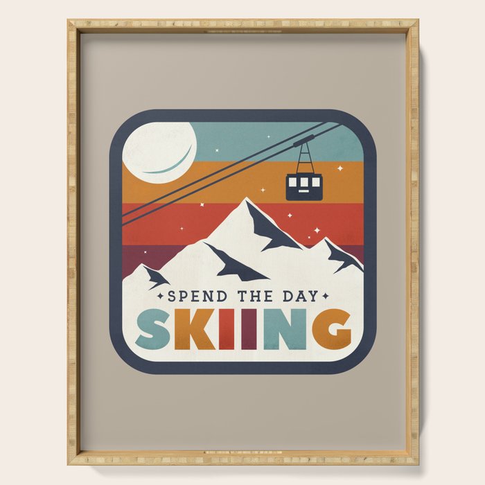 Spend The Day Skiing-Ski Badge Serving Tray Gallery Image 1