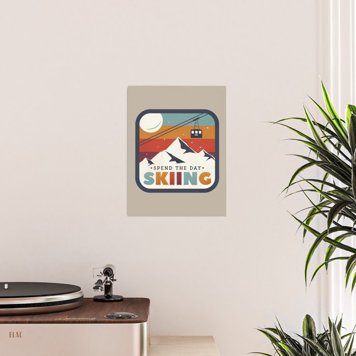 Spend The Day Skiing-Ski Badge Poster Gallery Image 2