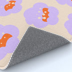Bold Floral Toss Lavender Purple, Tangerine Orange, Cream Ivory, Playful Home Decor Rug Gallery Image 4