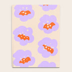 Bold Floral Toss Lavender Purple, Tangerine Orange, Cream Ivory, Playful Home Decor Notebook Gallery Image 4