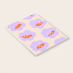 Bold Floral Toss Lavender Purple, Tangerine Orange, Cream Ivory, Playful Home Decor Notebook Gallery Image 3