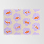 Bold Floral Toss Lavender Purple, Tangerine Orange, Cream Ivory, Playful Home Decor Rug Gallery Image 2