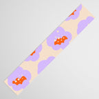 Bold Floral Toss Lavender Purple, Tangerine Orange, Cream Ivory, Playful Home Decor Table Runner Gallery Image 3