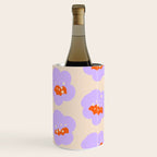 Bold Floral Toss Lavender Purple, Tangerine Orange, Cream Ivory, Playful Home Decor Wine Chiller Gallery Image 1