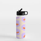 Bold Floral Toss Lavender Purple, Tangerine Orange, Cream Ivory, Playful Home Decor Water Bottle Gallery Image 1