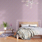 Bold Floral Toss Lavender Purple, Tangerine Orange, Cream Ivory, Playful Home Decor Wallpaper Gallery Image 3
