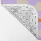 Bold Floral Toss Lavender Purple, Tangerine Orange, Cream Ivory, Playful Home Decor Bath Mat Gallery Image 2