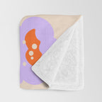Bold Floral Toss Lavender Purple, Tangerine Orange, Cream Ivory, Playful Home Decor Throw Blanket Gallery Image 3