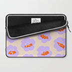 Bold Floral Toss Lavender Purple, Tangerine Orange, Cream Ivory, Playful Home Decor Laptop Sleeve Gallery Image 2