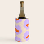 Bold Floral Toss Lavender Purple, Tangerine Orange, Cream Ivory, Playful Home Decor Wine Chiller Gallery Image 2