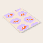 Bold Floral Toss Lavender Purple, Tangerine Orange, Cream Ivory, Playful Home Decor Notebook Gallery Image 2