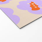 Bold Floral Toss Lavender Purple, Tangerine Orange, Cream Ivory, Playful Home Decor Welcome Mat Gallery Image 2