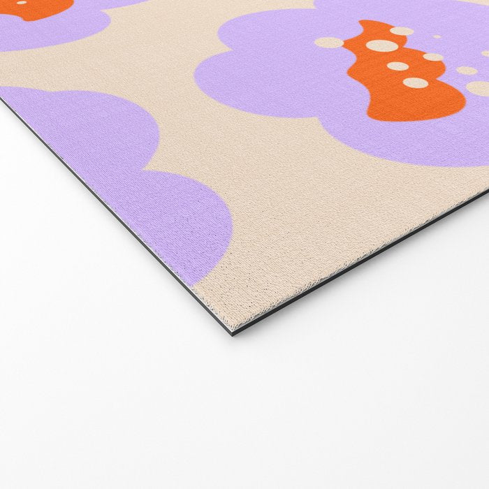 Bold Floral Toss Lavender Purple, Tangerine Orange, Cream Ivory, Playful Home Decor Welcome Mat Gallery Image 2