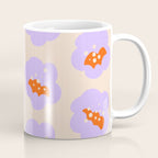 Bold Floral Toss Lavender Purple, Tangerine Orange, Cream Ivory, Playful Home Decor Coffee Mug Gallery Image 1