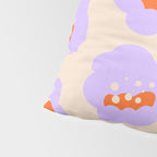 Bold Floral Toss Lavender Purple, Tangerine Orange, Cream Ivory, Playful Home Decor Pillow Sham Gallery Image 4