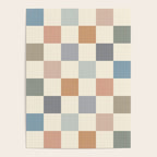Blue & Beige Neutral Checker Poster Gallery Image 4