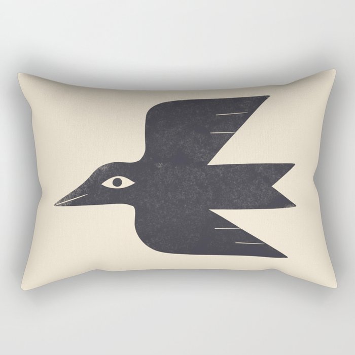 Minimal Blackbird No. 1 Rectangular Pillow Gallery Image 1