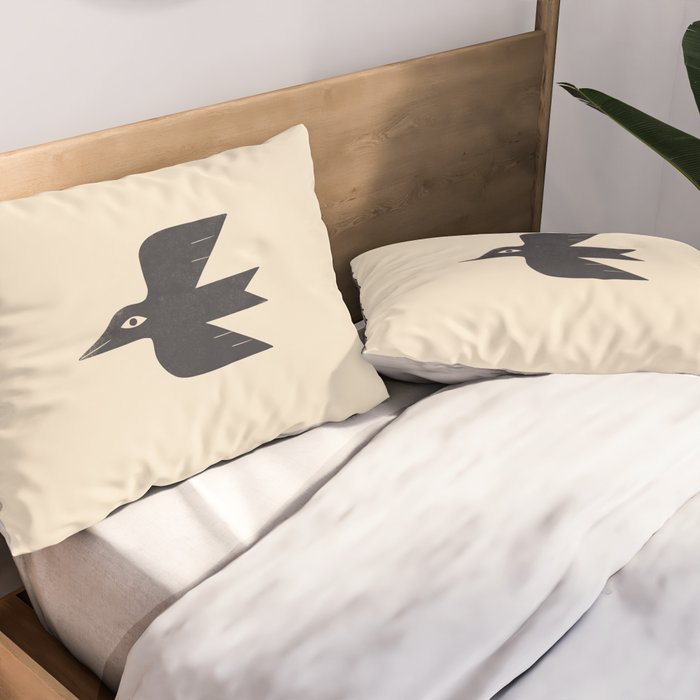 Minimal Blackbird No. 1 Pillow Sham Gallery Image 2