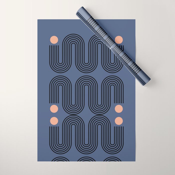 Abstraction_NEW_SUN_BLUE_LINE_POP_ART_Minimalism_0222A Wrapping Paper