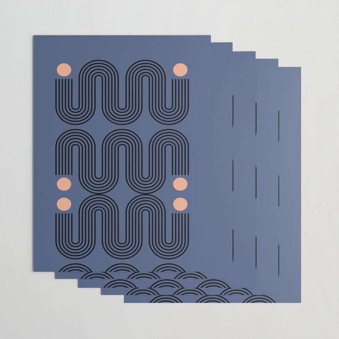 Abstraction_NEW_SUN_BLUE_LINE_POP_ART_Minimalism_0222A Wrapping Paper Gallery Image 3