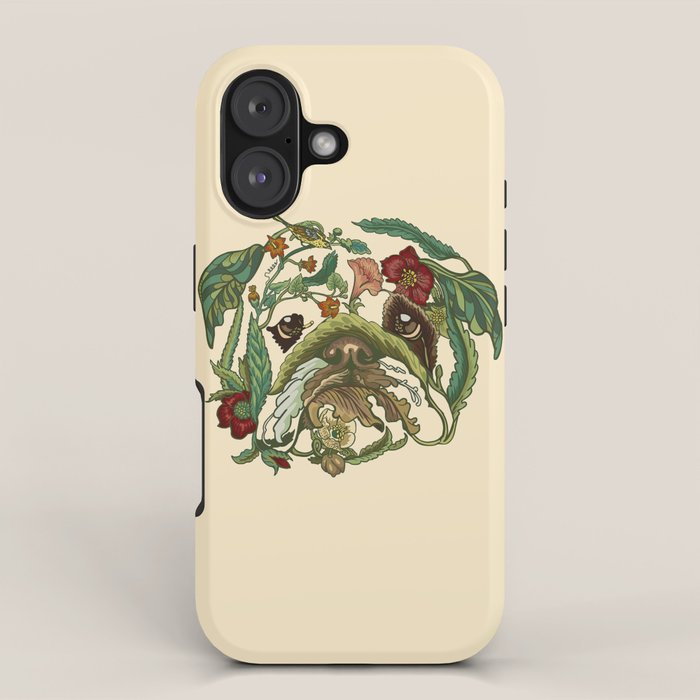 Botanical English Bulldog iPhone Case Gallery Image 1