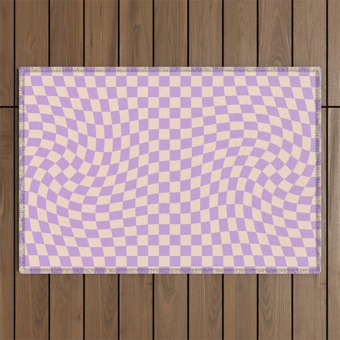 Check V - Lilac Twist â Checkerboard Print Outdoor Rug Gallery Image 1