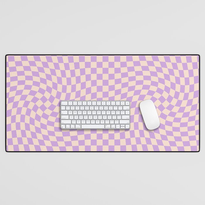 Check V - Lilac Twist â Checkerboard Print Desk Mat Gallery Image 1