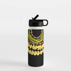 Lei Drape Puakenikeni Palaka Lokelani on black Water Bottle Gallery Image 1