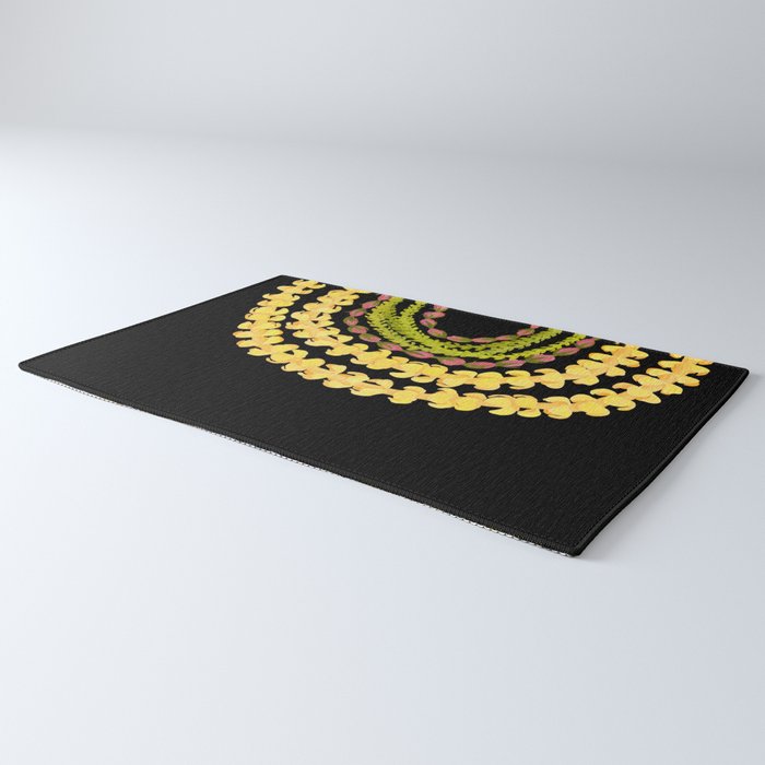 Lei Drape Puakenikeni Palaka Lokelani on black Rug Gallery Image 3