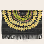 Lei Drape Puakenikeni Palaka Lokelani on black Wall Hanging Gallery Image 1