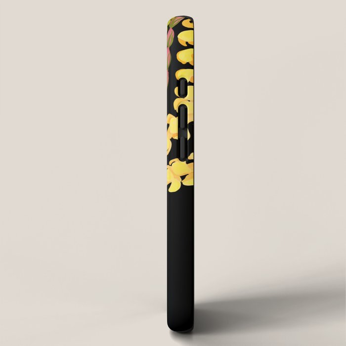 Lei Drape Puakenikeni Palaka Lokelani on black iPhone Case Gallery Image 2