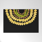 Lei Drape Puakenikeni Palaka Lokelani on black Welcome Mat Gallery Image 1