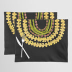 Lei Drape Puakenikeni Palaka Lokelani on black Placemat Gallery Image 1