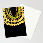Lei Drape Puakenikeni Palaka Lokelani on black Stationery Card Gallery Image 2