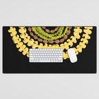 Lei Drape Puakenikeni Palaka Lokelani on black Desk Mat Gallery Image 1