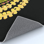 Lei Drape Puakenikeni Palaka Lokelani on black Rug Gallery Image 4